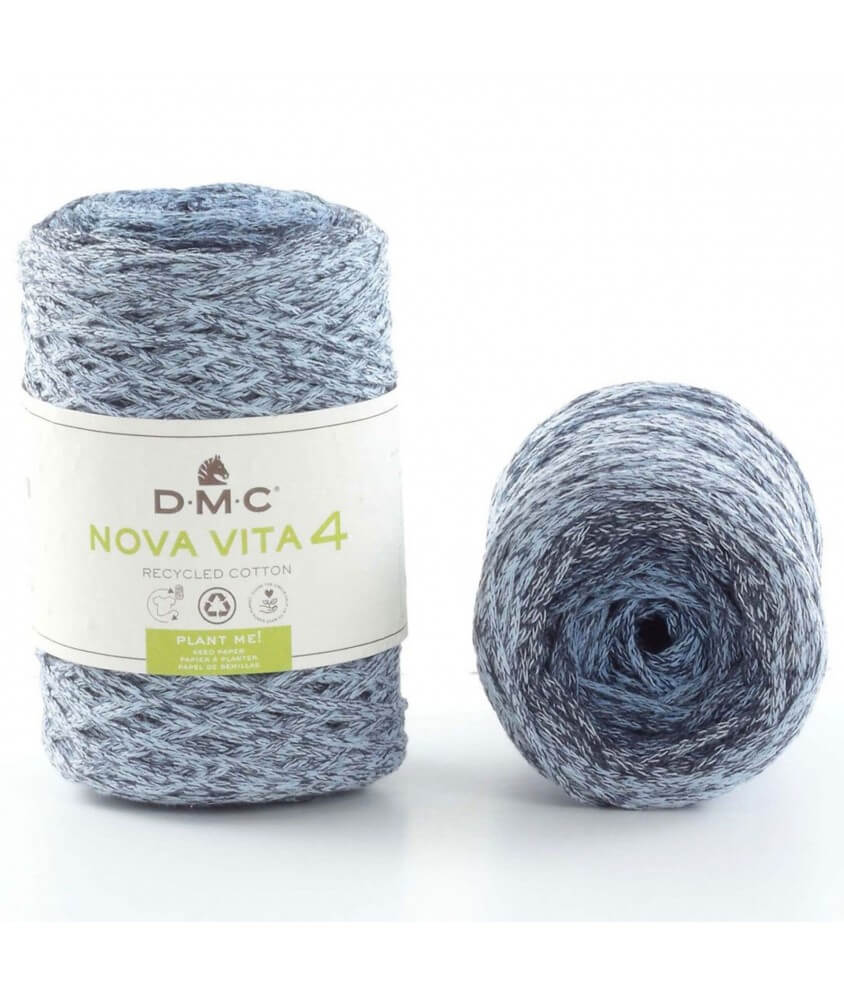 Coton recyclé macramé NOVA VITA 4 chiné (250gr) ! - Dmc - certifié Oeko-Tex bleu sperenza