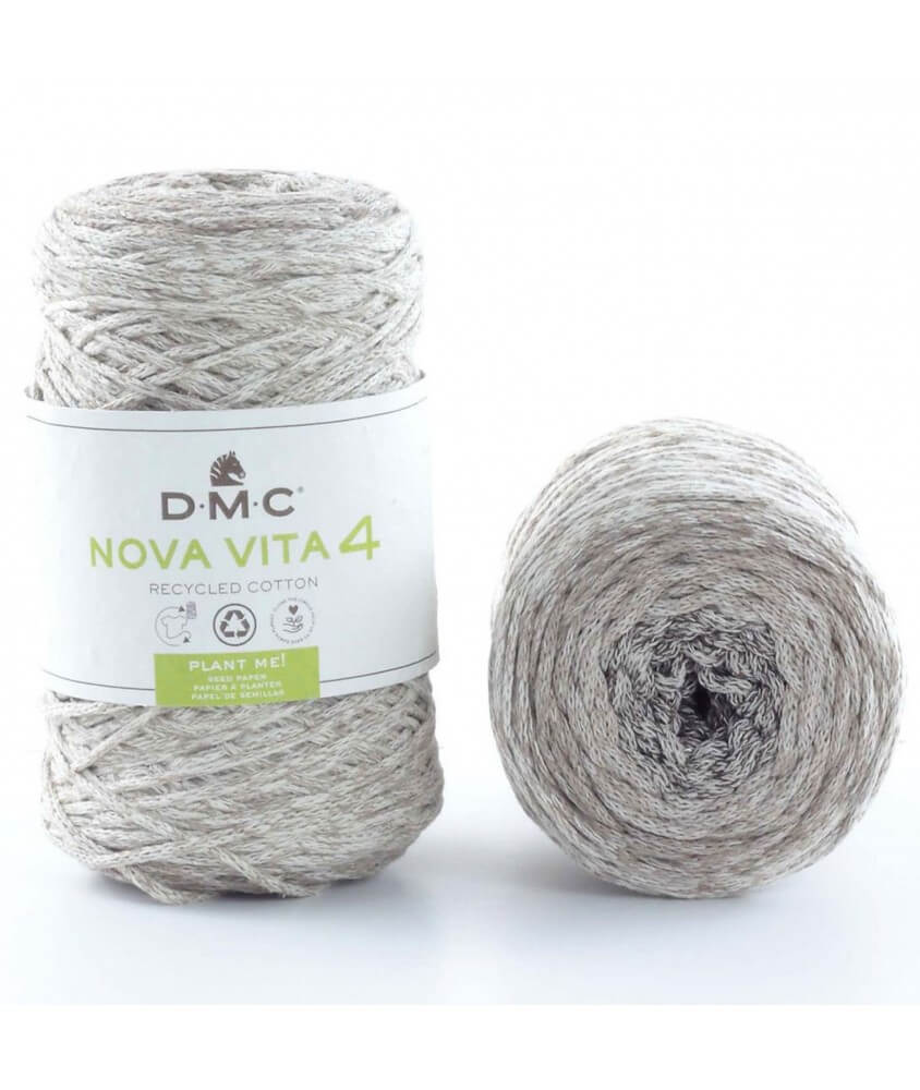 Coton recyclé macramé NOVA VITA 4 chiné (250gr) ! - Dmc - certifié Oeko-Tex gris clair sperenza 