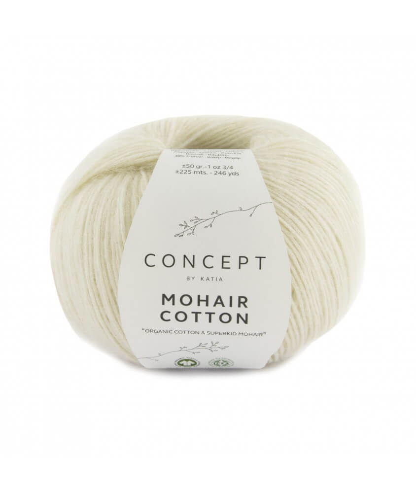 Fil à tricoter Mohair Cotton - Katia ecru sperenza Fil à tricoter Mohair Cotton - Katia ecru sperenza