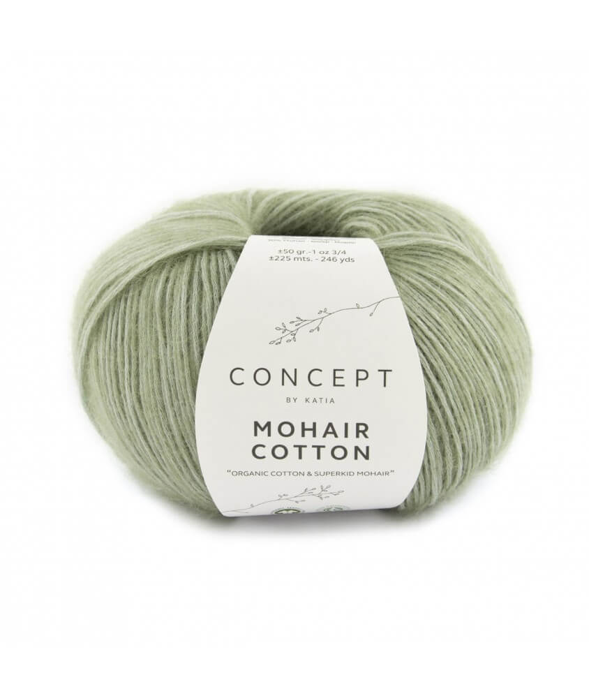 Fil à tricoter Mohair Cotton - Katia vert sperenza Fil à tricoter Mohair Cotton - Katia vert sperenza