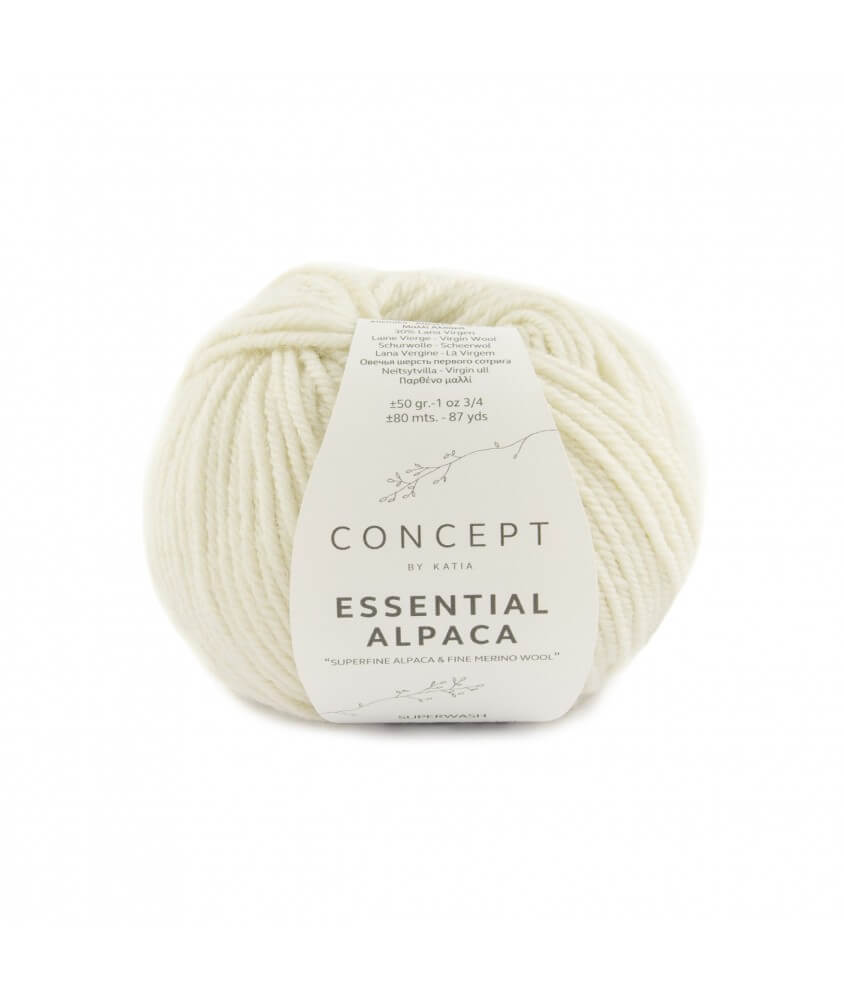Pelote de laine et alpaga à tricoter Essential Alpaca - Katia blanc sperenza