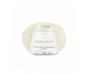 Pelote de coton à tricoter COTTON MERINO FINE - Concept by Katia écru sperenza