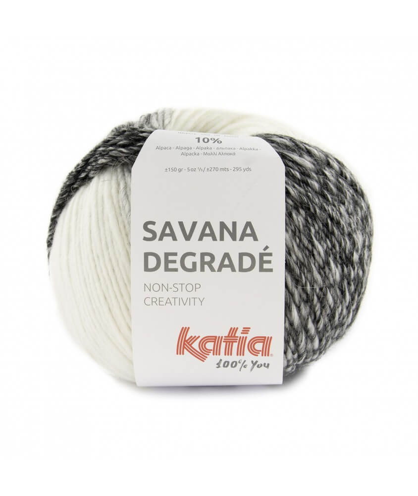 Pelote de laine et alpaga Savanna Dégradé - Katia blanc sperenza