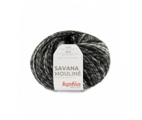 Pelote de laine et alpaga Savana Mouliné - Katia noir sperenza