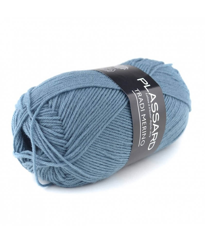 Pelote de laine à tricoter TRADI-MERINO - Plassard 22 BLEU