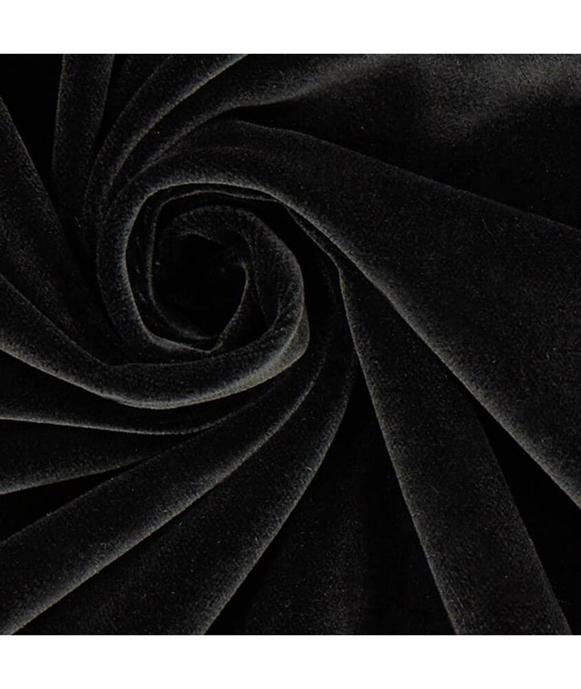 tissu velour domotex noir sperenza couture chaud coton
