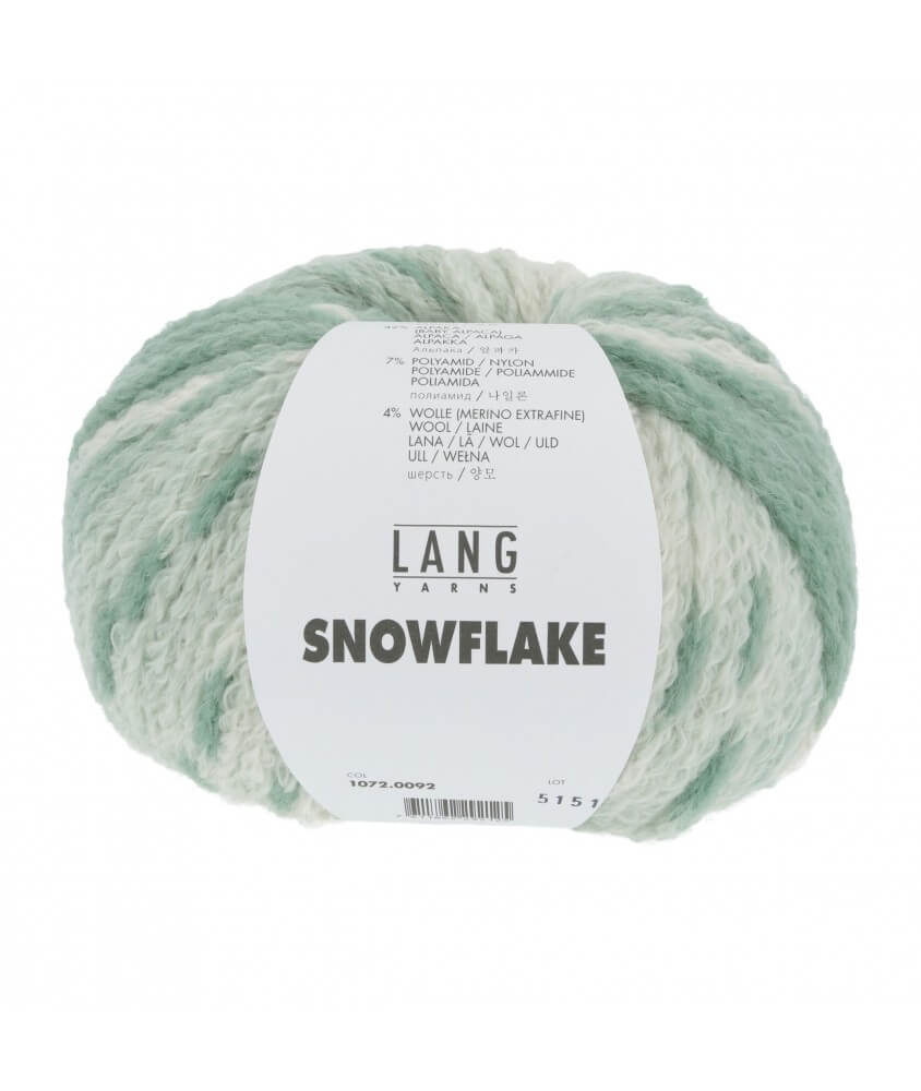 Pelote de coton et alpaga SNOWFLAKE - Lang Yarns vert sperenza Pelote de coton et alpaga SNOWFLAKE - Lang Yarns vert sperenza