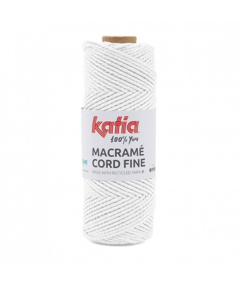 Bobine de corde recyclé Macrame Cord Fine 220 GR - Katia - certifié Oeko-Tex blanc sperenza