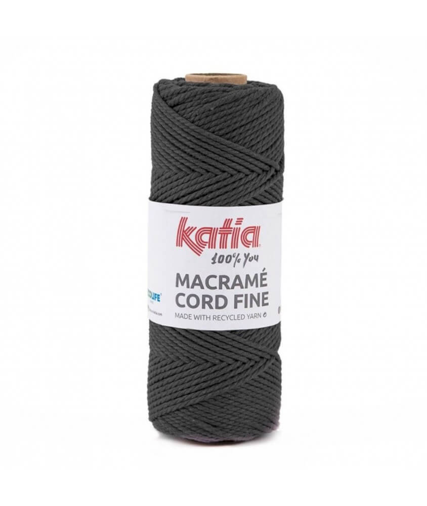 Bobine de corde recyclé Macrame Cord Fine 220 GR - Katia - certifié Oeko-Tex grais anthracite sperenza