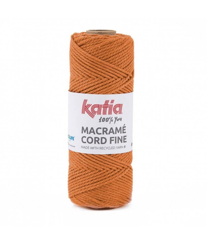 Bobine de corde recyclé Macrame Cord Fine 220 GR - Katia - certifié Oeko-Tex orange sperenza