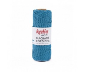 Bobine de corde recyclé Macrame Cord Fine 220 GR - Katia - certifié Oeko-Tex bleu sperenza