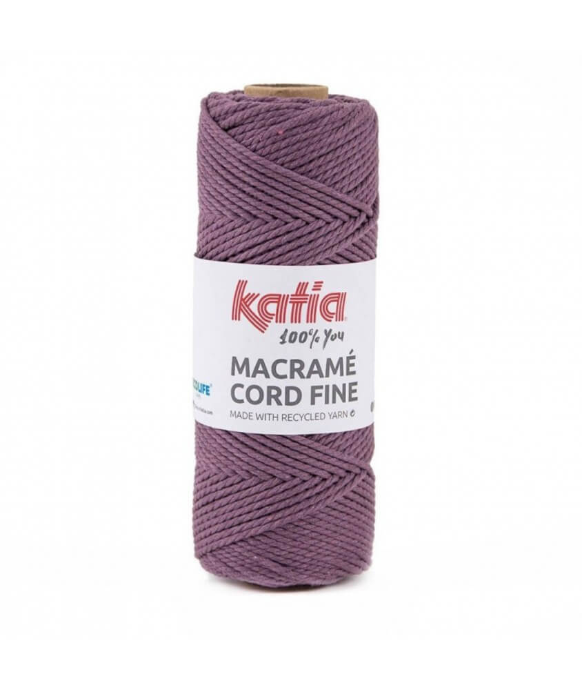 Bobine de corde recyclé Macrame Cord Fine 220 GR - Katia - certifié Oeko-Tex violet sperenza