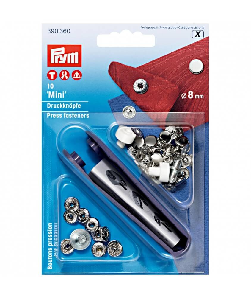 Bouton pression sans couture Mini 8mm X 10 - Prym