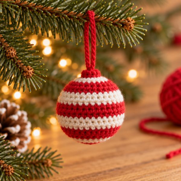 boule de Noël au crochet : mini-projet du jour 13 du calendrier de l'Avent tricot et crochet
