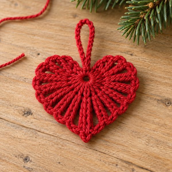 cœur au crochet : mini-projet du jour 4 du calendrier de l'Avent tricot et crochet