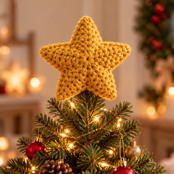 étoile pour la cime du sapin : mini-projet du jour 24 du calendrier de l'Avent tricot et crochet