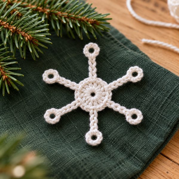 flocon de neige au crochet : mini-projet du jour 7 du calendrier de l'Avent tricot et crochet