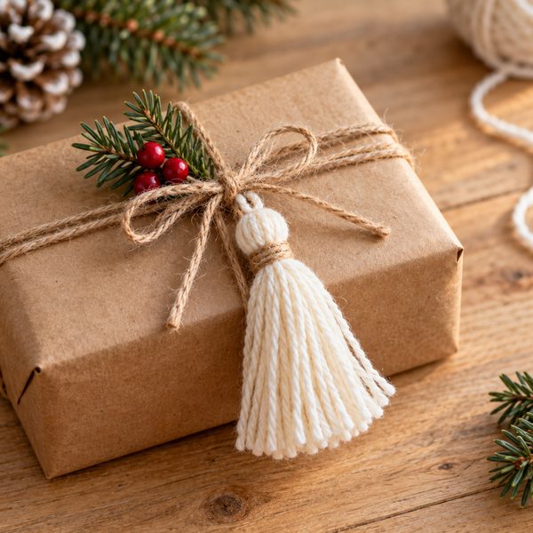gland pour paquets cadeaux : mini-projet du jour 2 du calendrier de l'Avent tricot et crochet