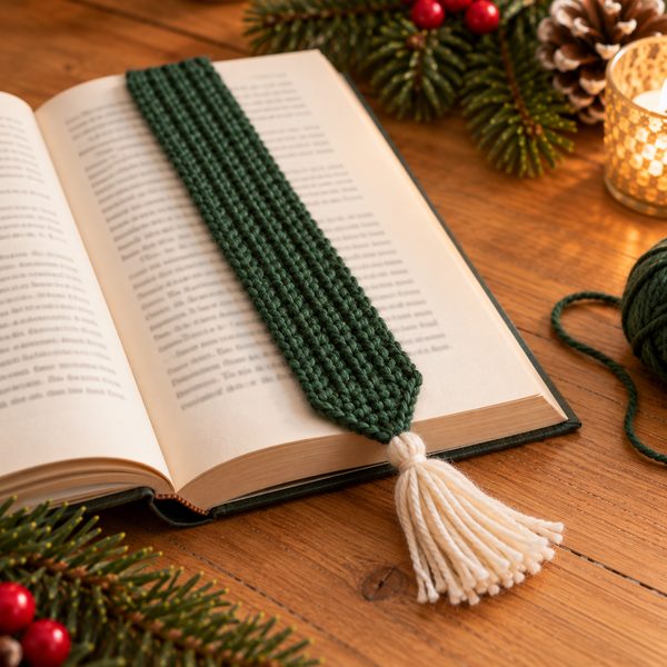 marque-page : mini-projet du jour 23 du calendrier de l'Avent tricot et crochet