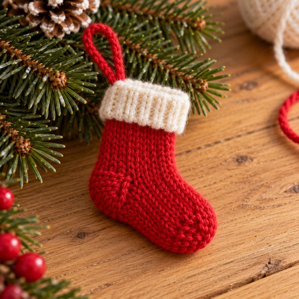 mini-chaussette de Noël : mini-projet du jour 12 du calendrier de l'Avent tricot et crochet