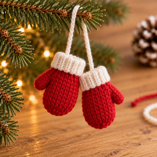 mini-moufle : mini-projet du jour 10 du calendrier de l'Avent tricot et crochet