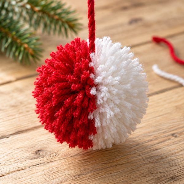 pompon de Noël : mini-projet du jour 1 du calendrier de l'Avent tricot et crochet
