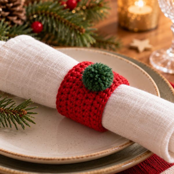 rond de serviette : mini-projet du jour 15 du calendrier de l'Avent tricot et crochet