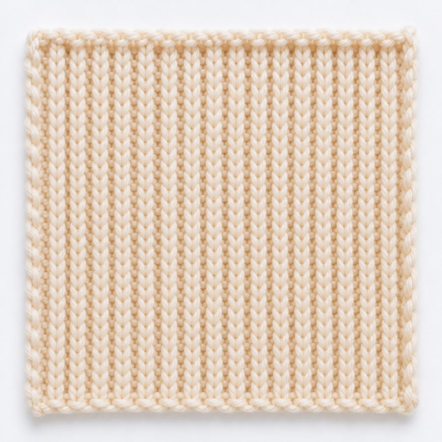 Côtes 1/1 au tricot : illustration du point