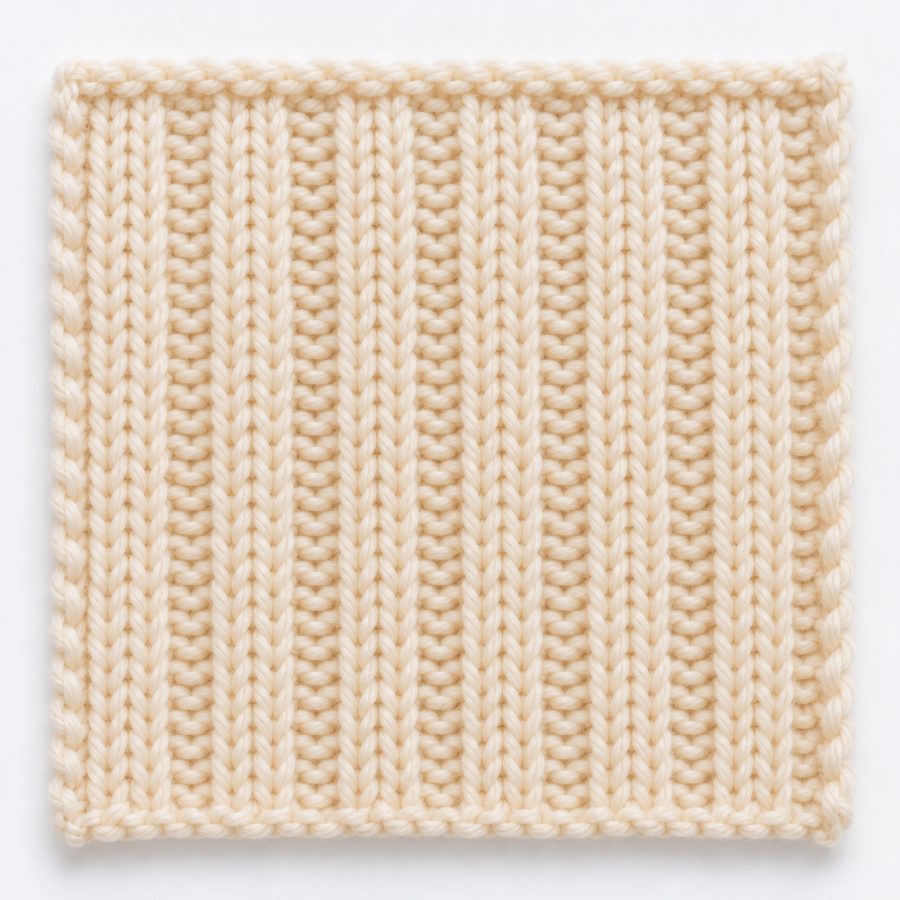 Côtes 2/2 au tricot : illustration du point