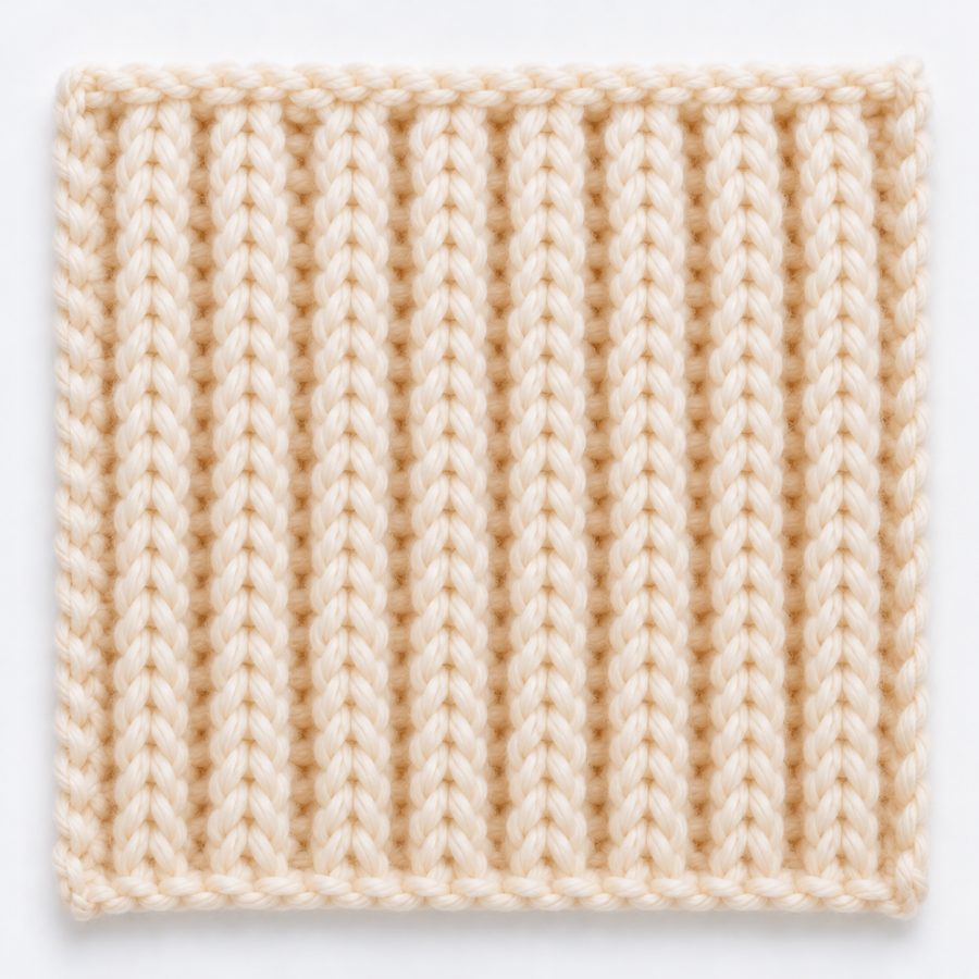 Côtes anglaises au tricot : illustration du point