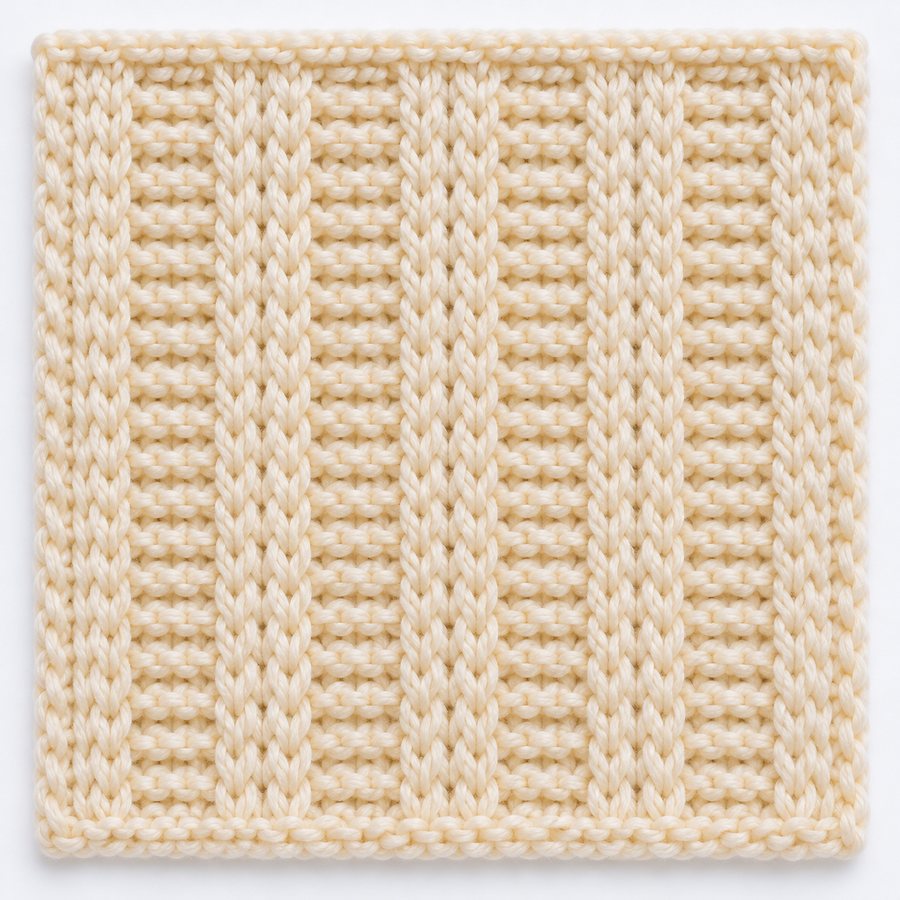 Côtes mousse au tricot : illustration du point