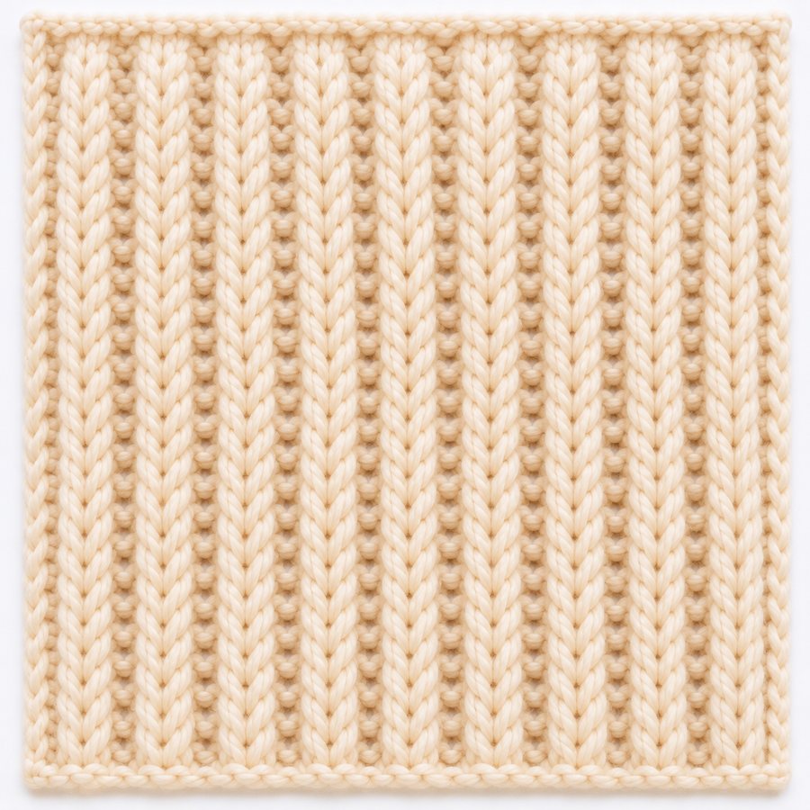 Côtes perlées au tricot : illustration du point