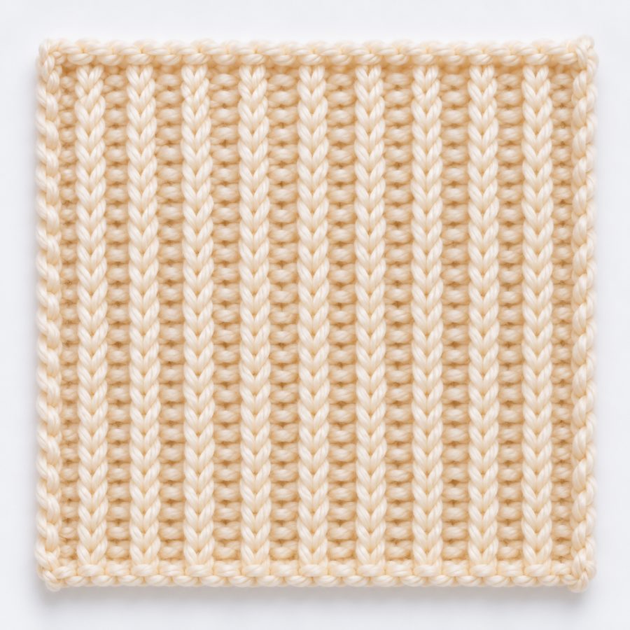 Côtes torses 1/1 au tricot : illustration du point
