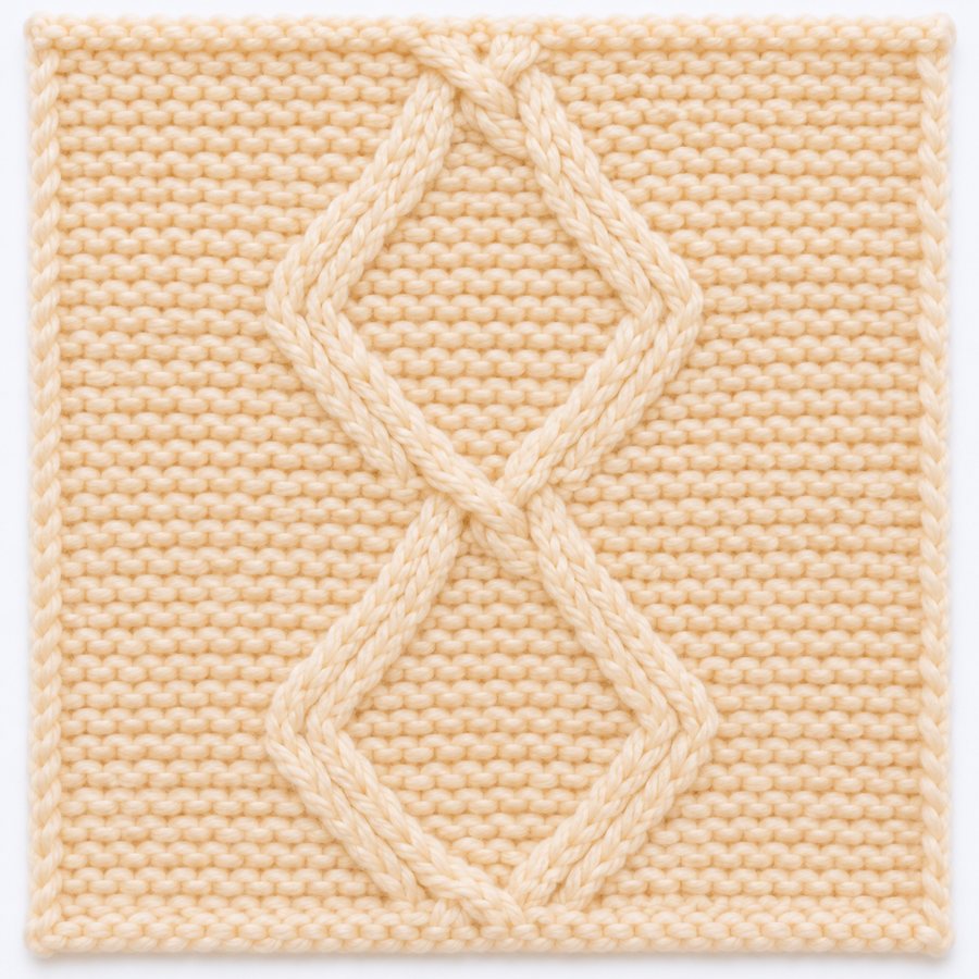 Losange d'Aran au tricot : illustration du point