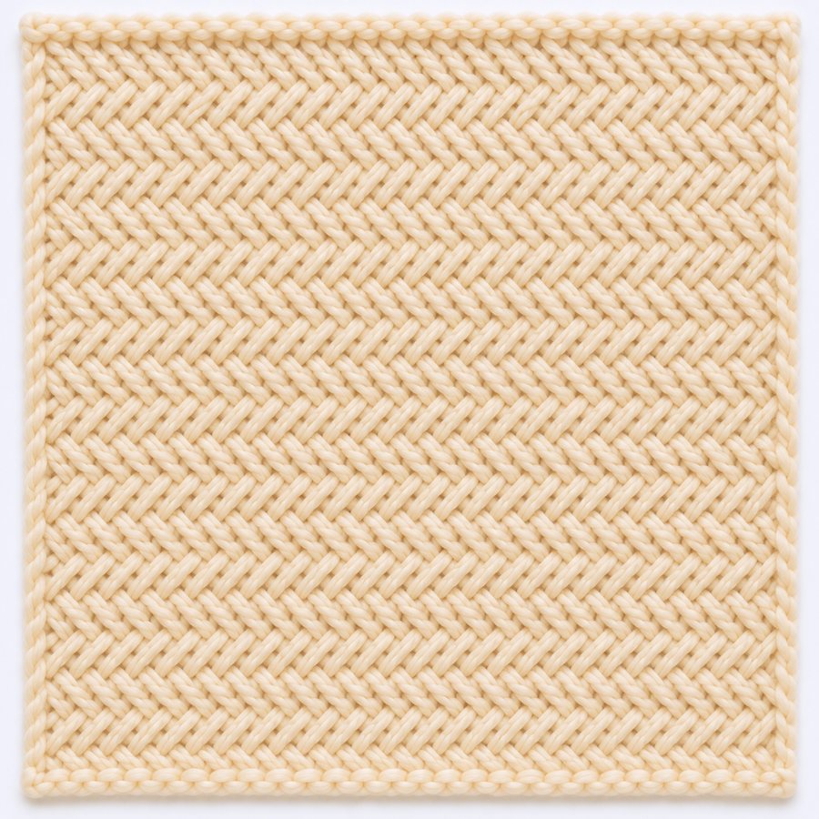 Point arête de poisson au tricot : illustration du point