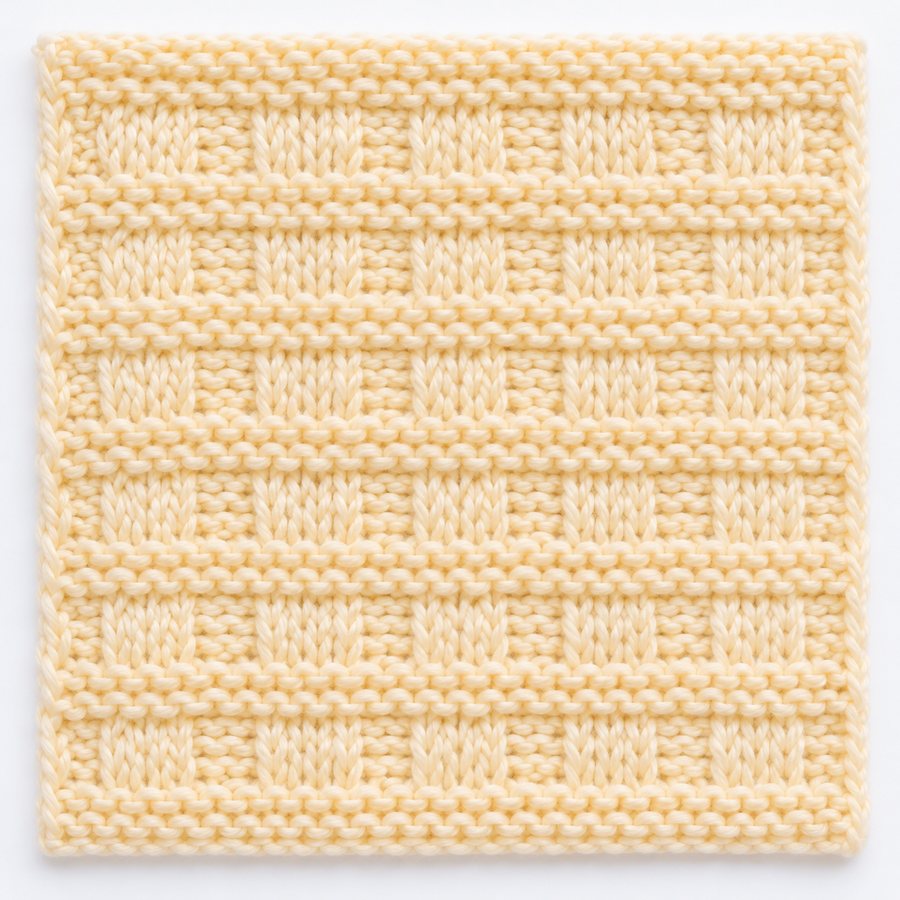 Point de claie au tricot : illustration du point
