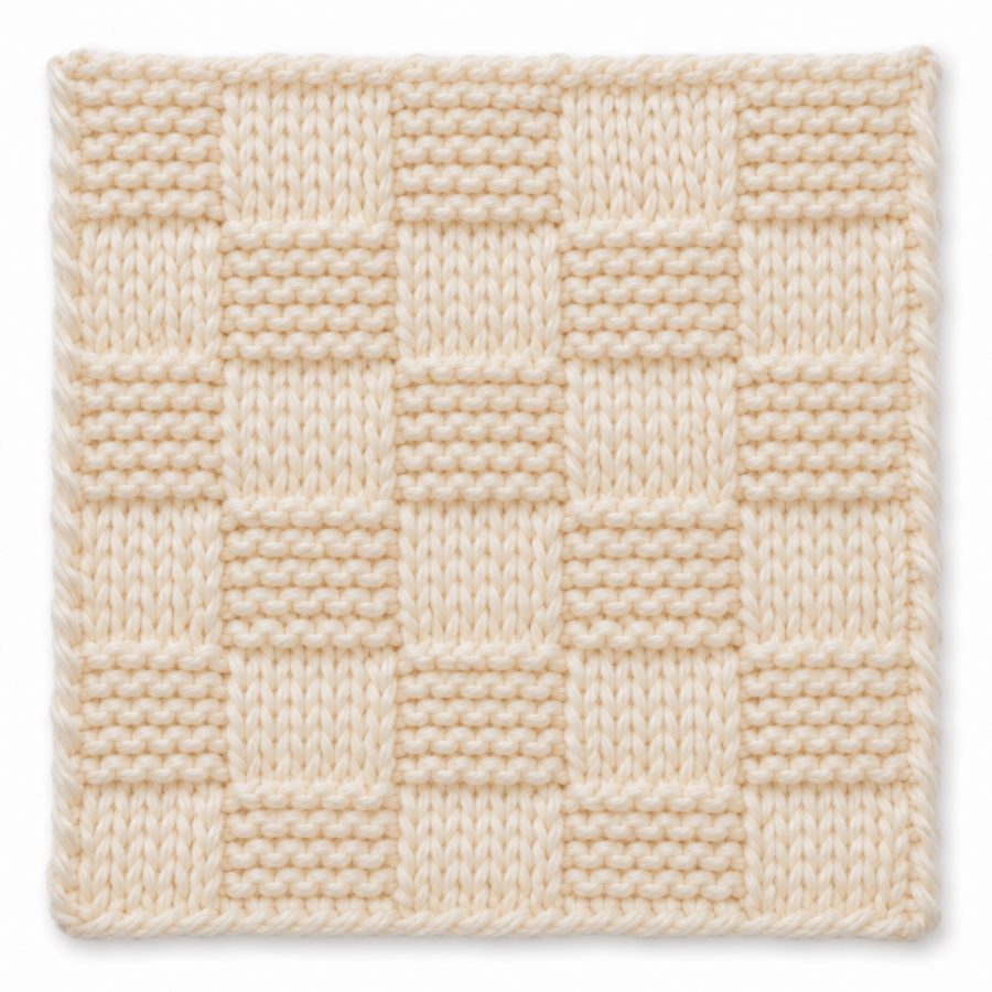 Point de damier au tricot : illustration du point