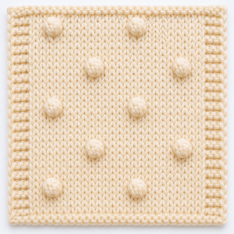 Point de noisettes au tricot : illustration du point