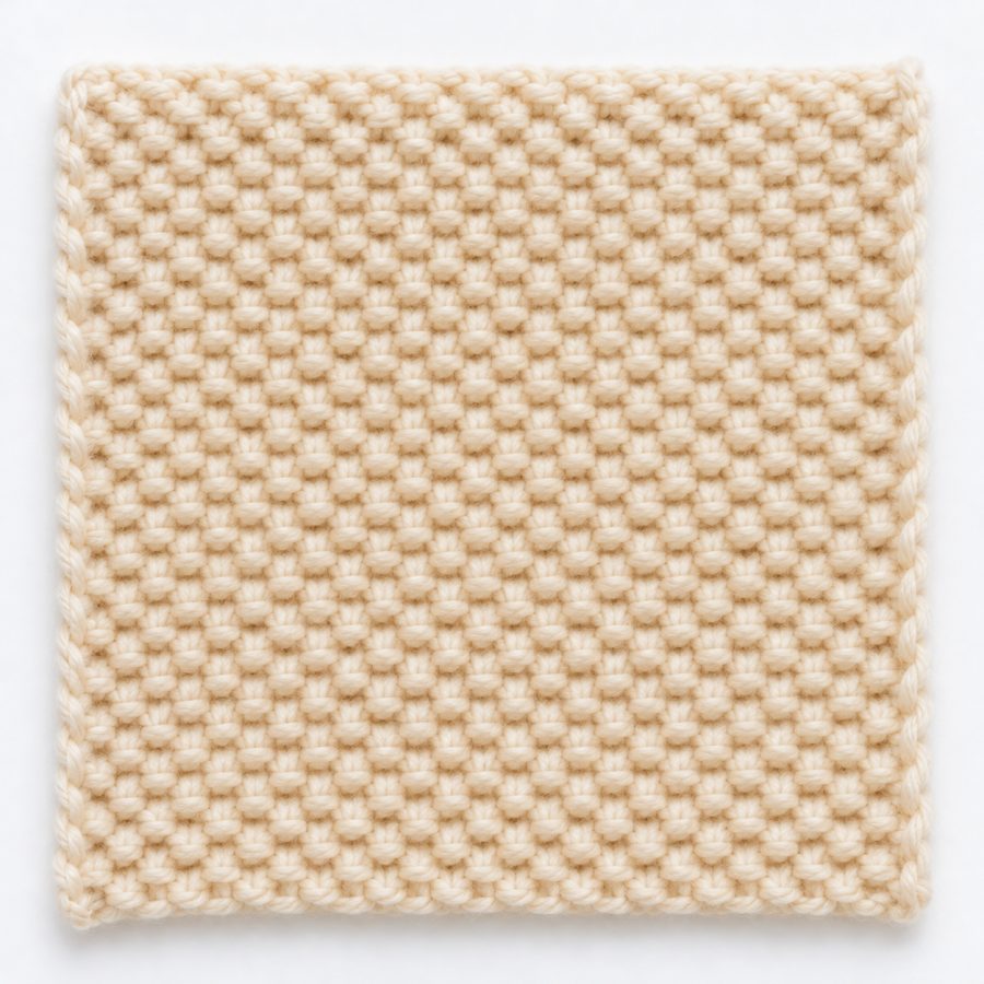 Point de riz au tricot : illustration du point