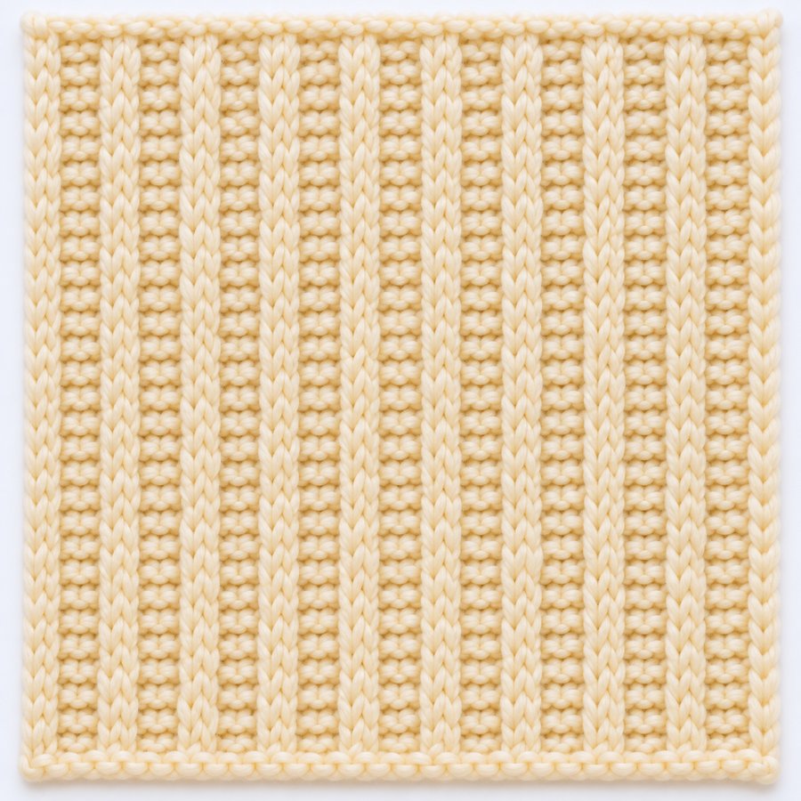 Point de sillon au tricot : illustration du point
