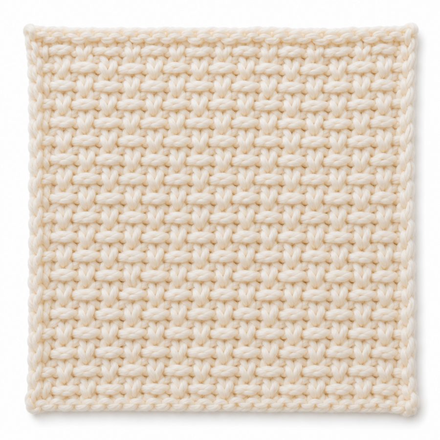 Point de toile au tricot : illustration du point