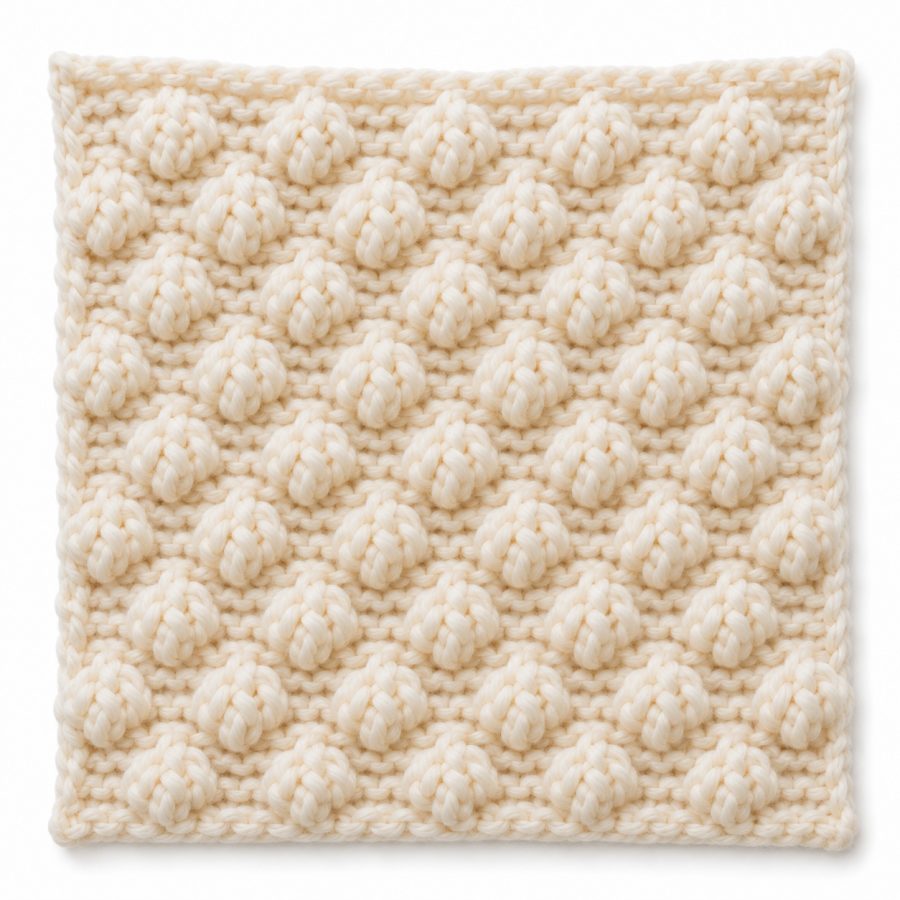 Point de trinité au tricot : illustration du point