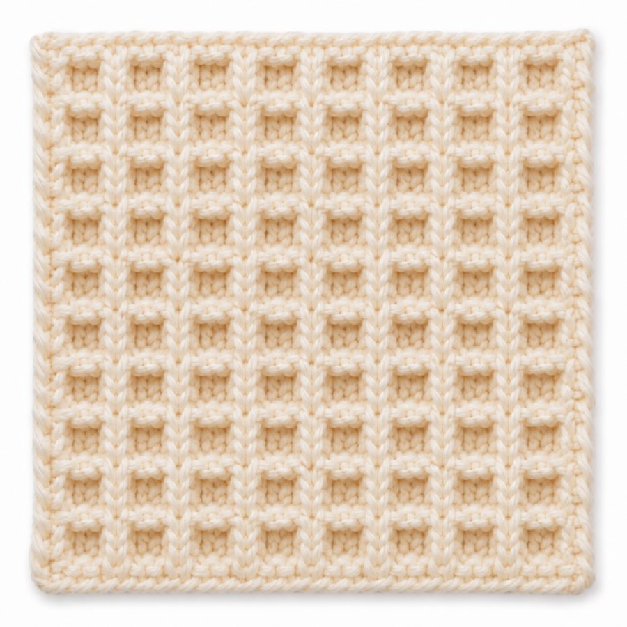 Point gaufré au tricot : illustration du point