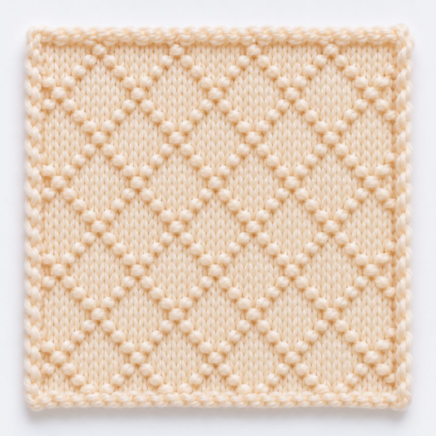 Point de losanges au tricot : illustration du point