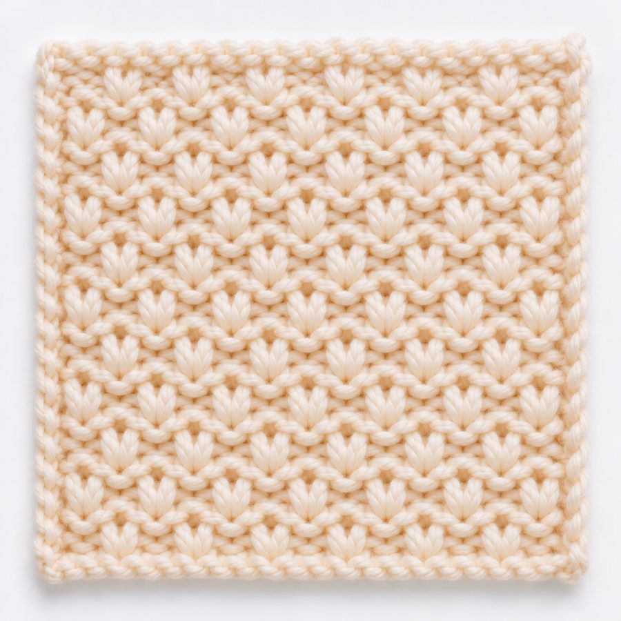 Point nid d'abeille au tricot : illustration du point
