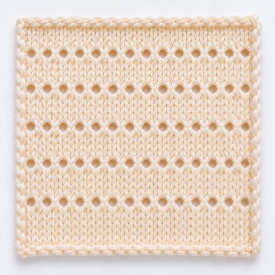Rangées de trous au tricot : illustration du point