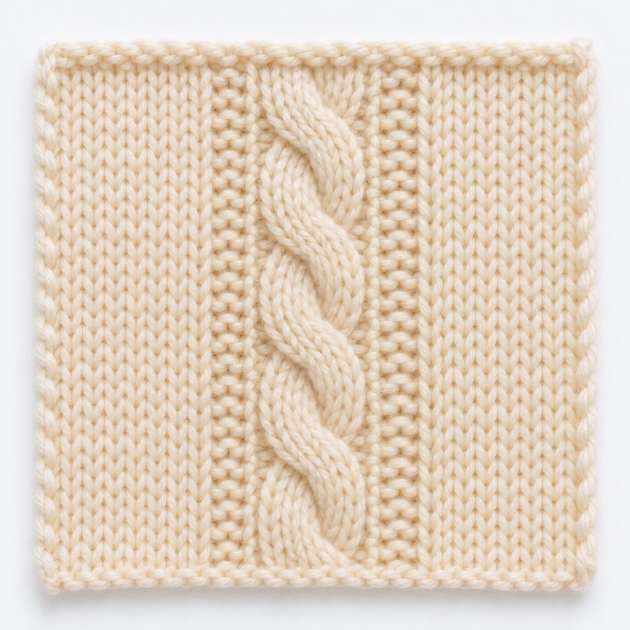 Torsade 6 mailles au tricot : illustration du point