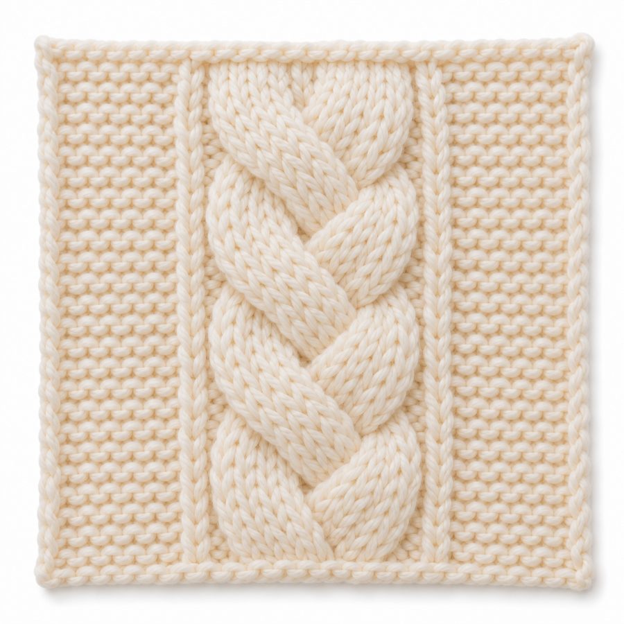 Natte (tresse) au tricot : illustration du point