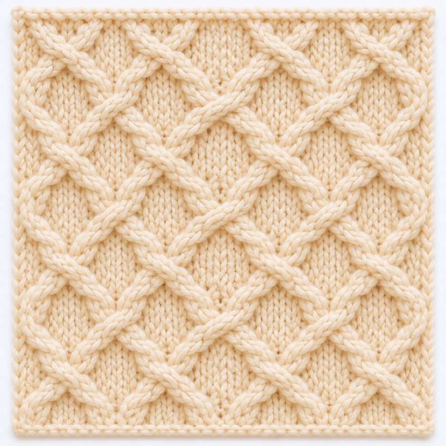 Torsade nid d'abeille au tricot : illustration du point