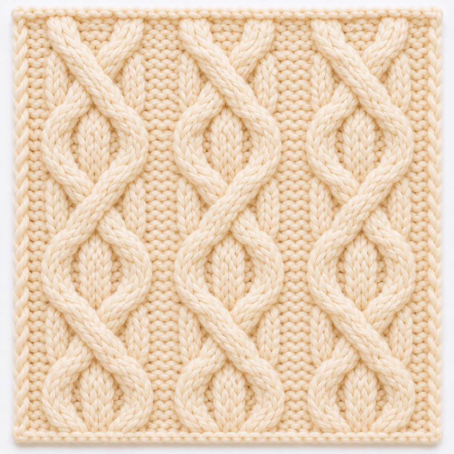 Torsade XO au tricot : illustration du point